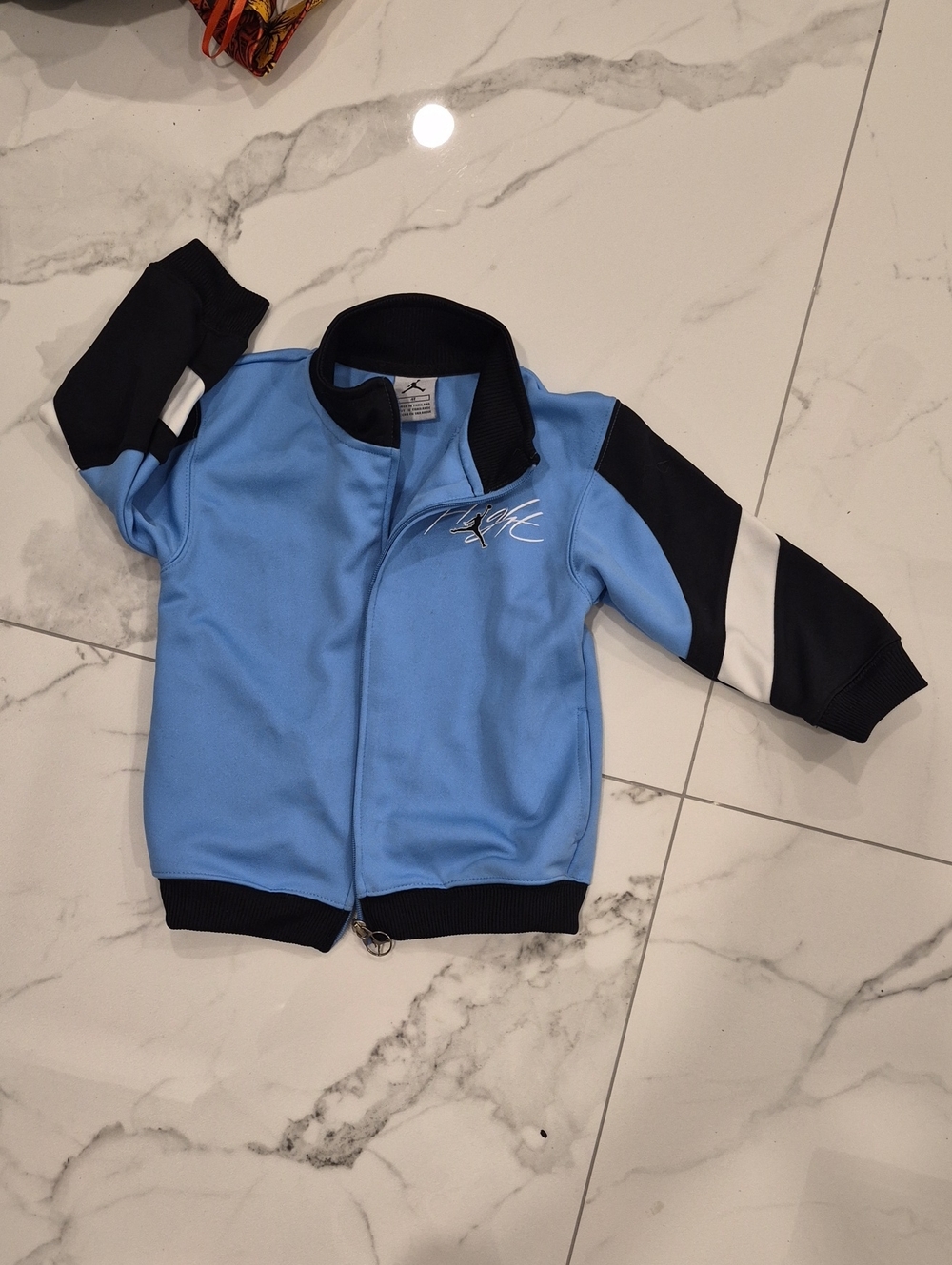 Jordan Kids Light Blue and Black Flight  Jacket